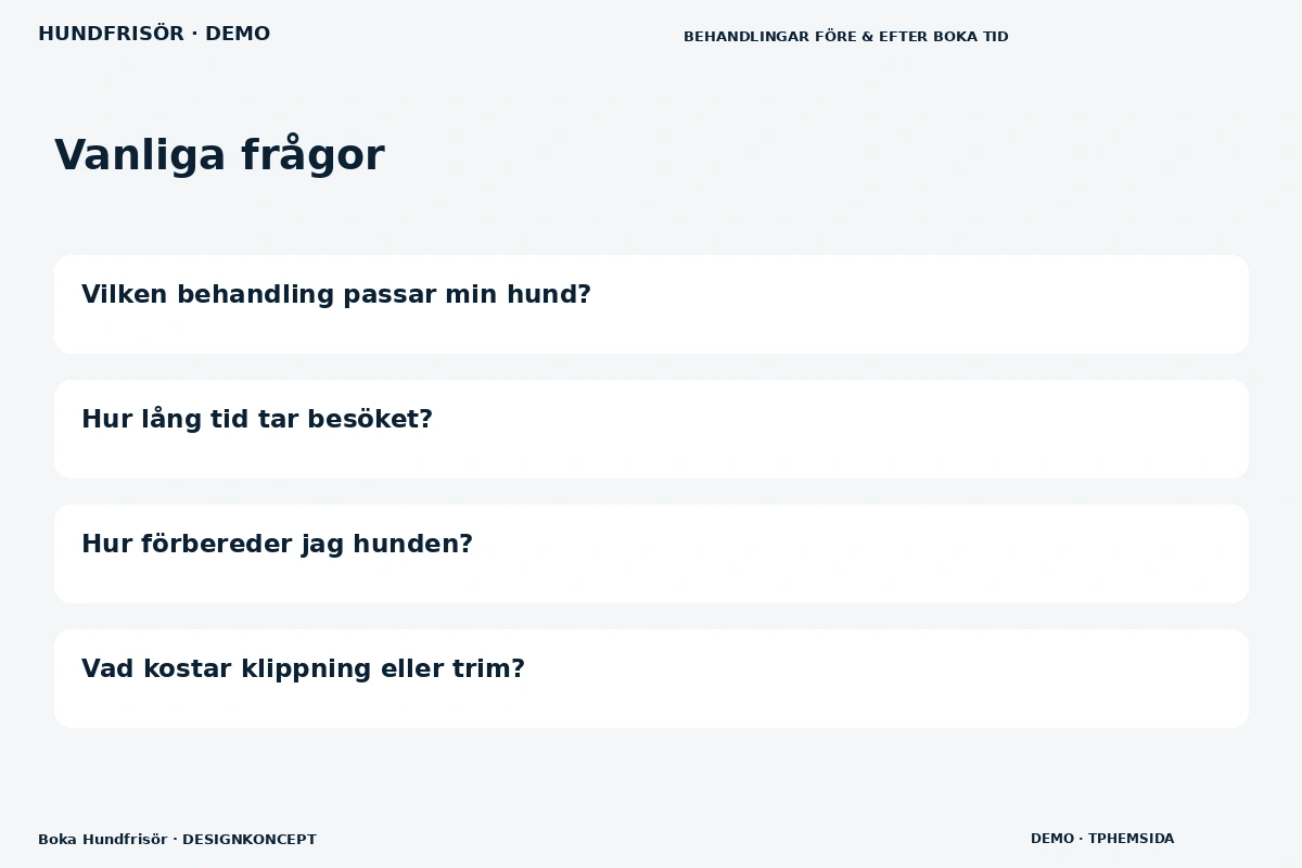 Boka Hundfrisör – Vanliga frågor för hundfrisör
