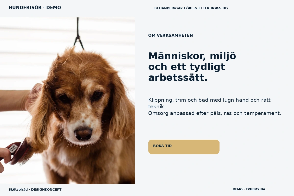 Skötselråd – Om verksamheten för hundfrisör