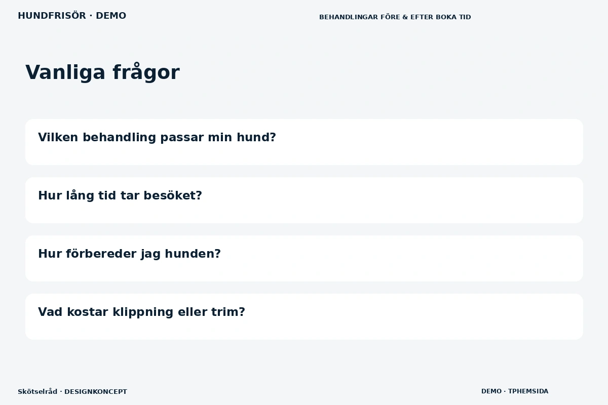 Skötselråd – Vanliga frågor för hundfrisör