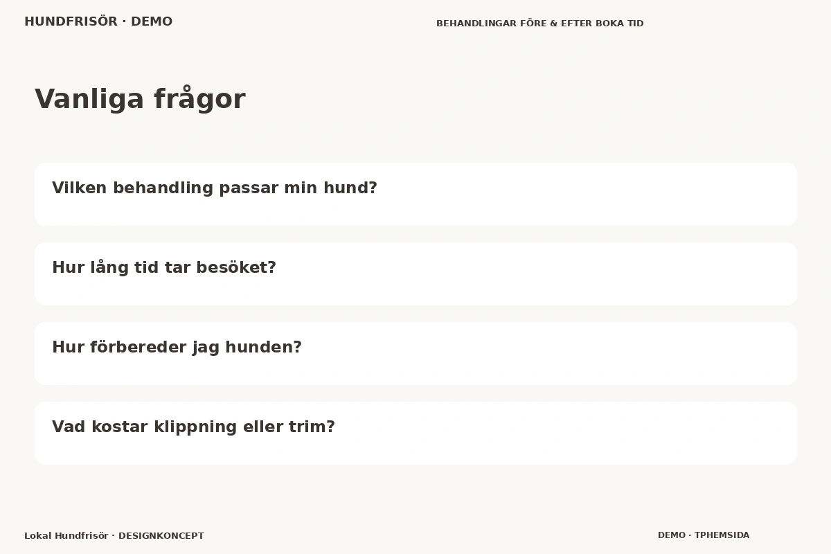 Lokal Hundfrisör – Vanliga frågor för hundfrisör