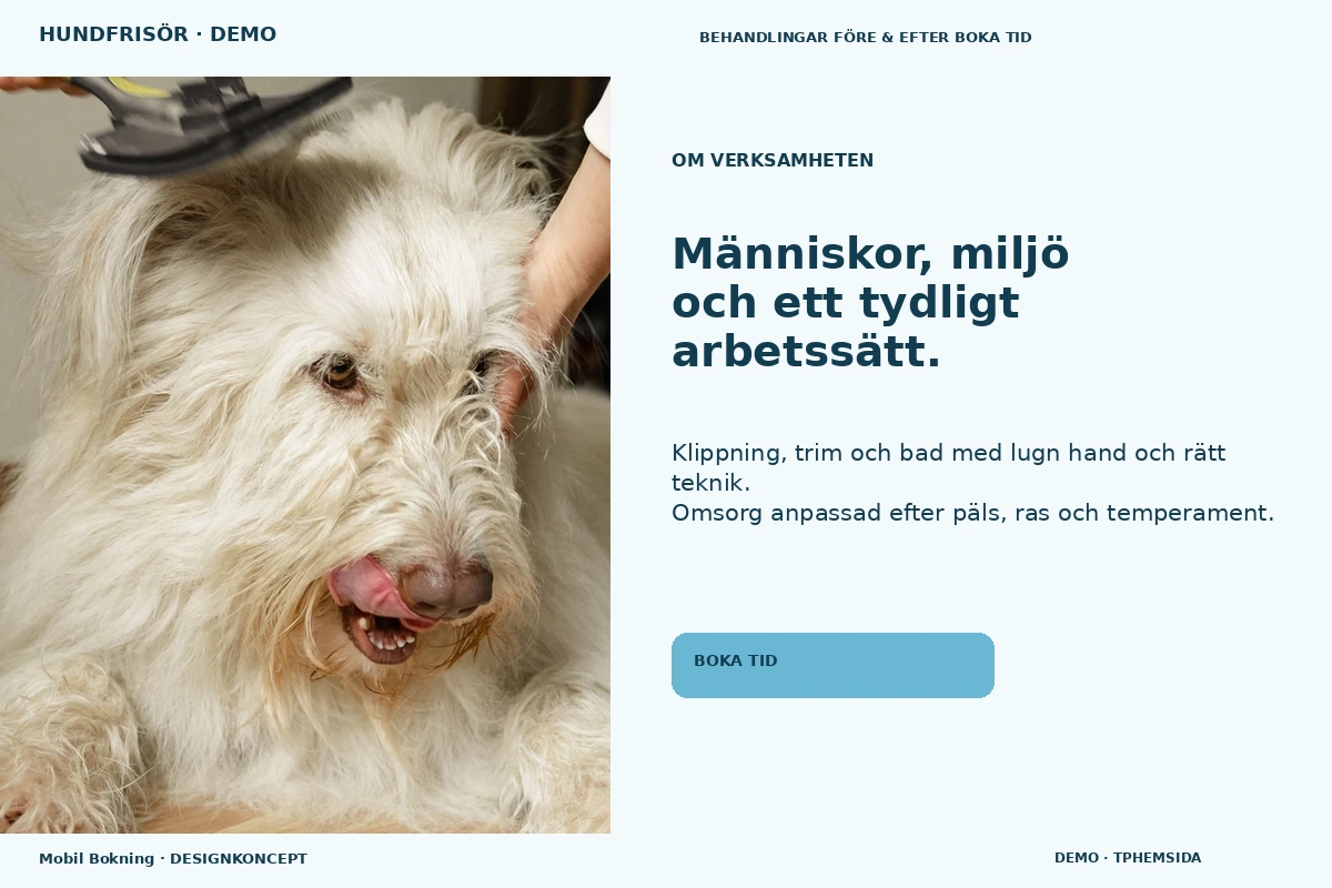 Mobil Bokning – Om verksamheten för hundfrisör