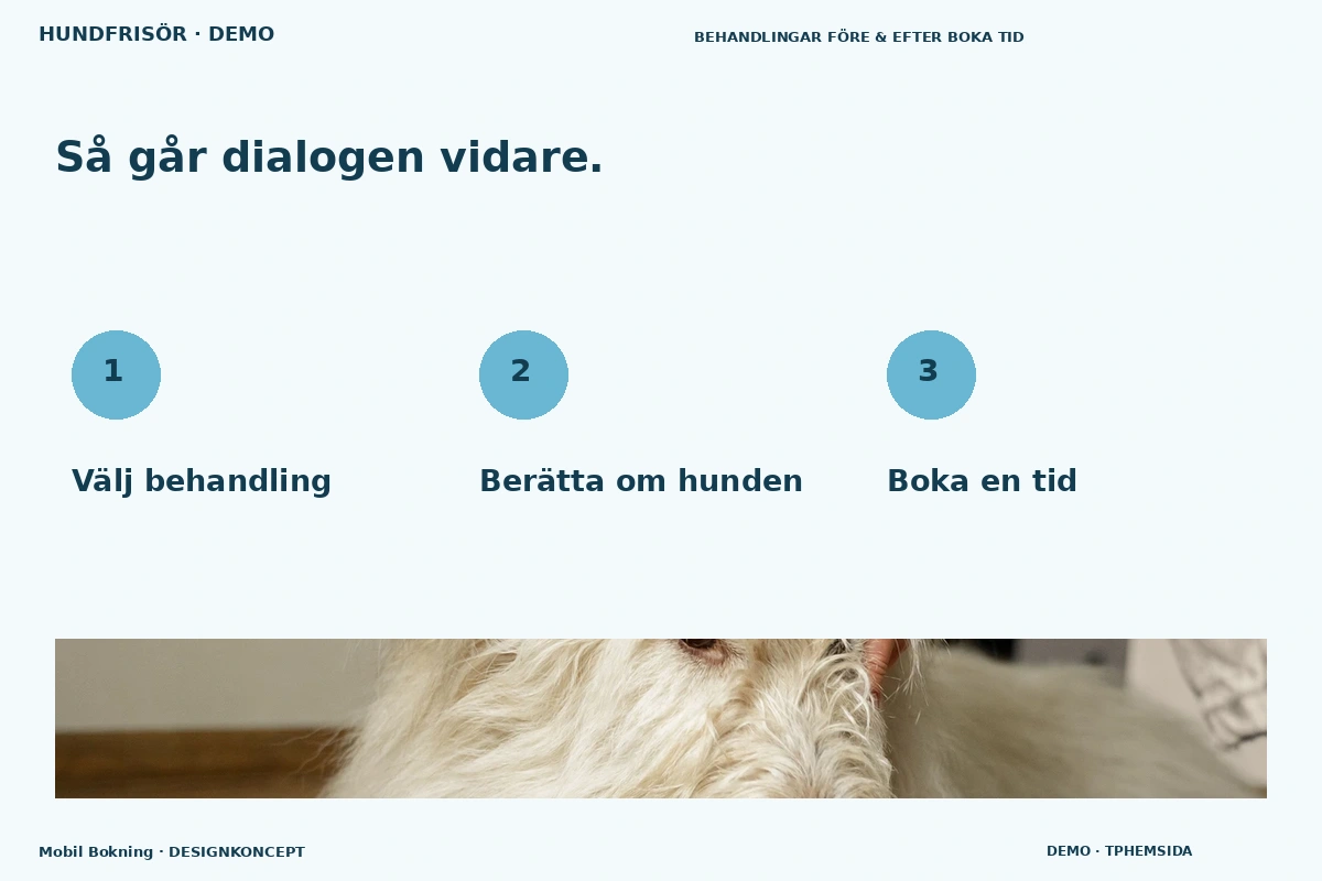 Mobil Bokning – Så fungerar dialogen för hundfrisör