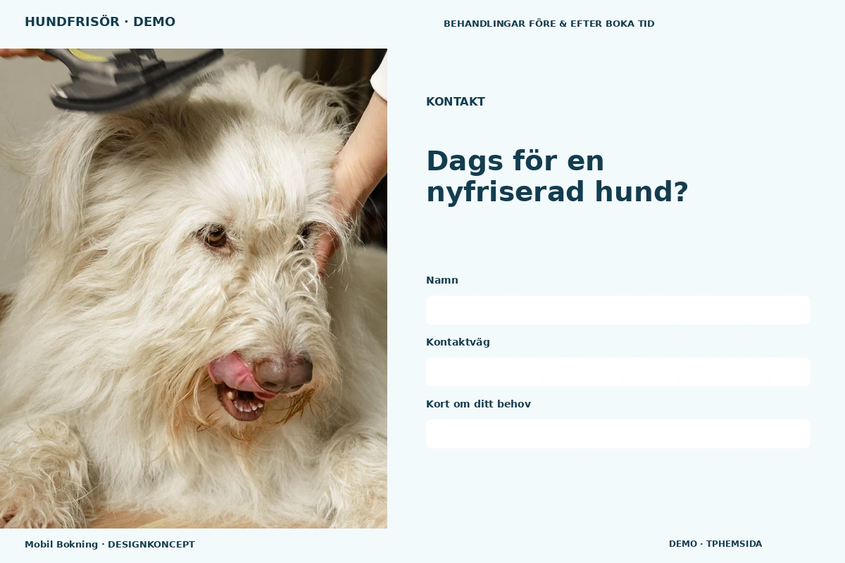 Mobil Bokning – Kontakt för hundfrisör