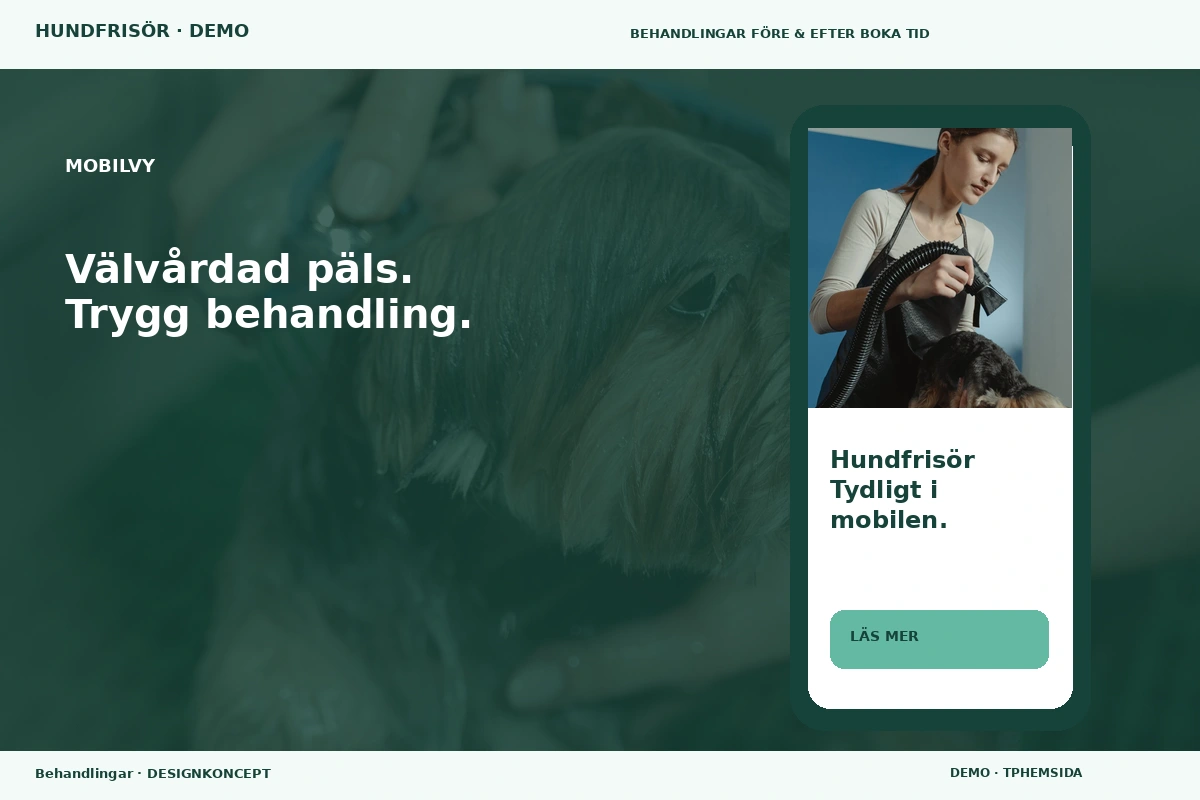 Behandlingar – Mobilvy för hundfrisör