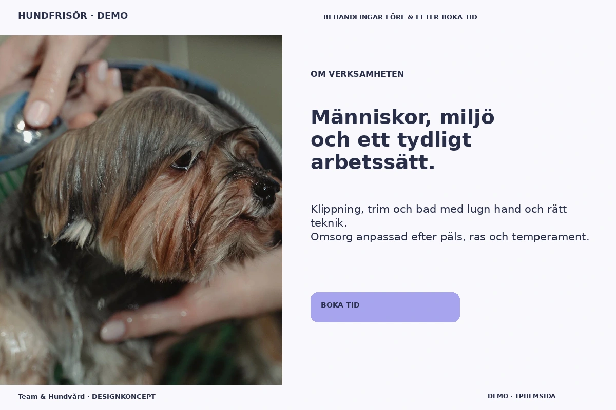 Team & Hundvård – Om verksamheten för hundfrisör