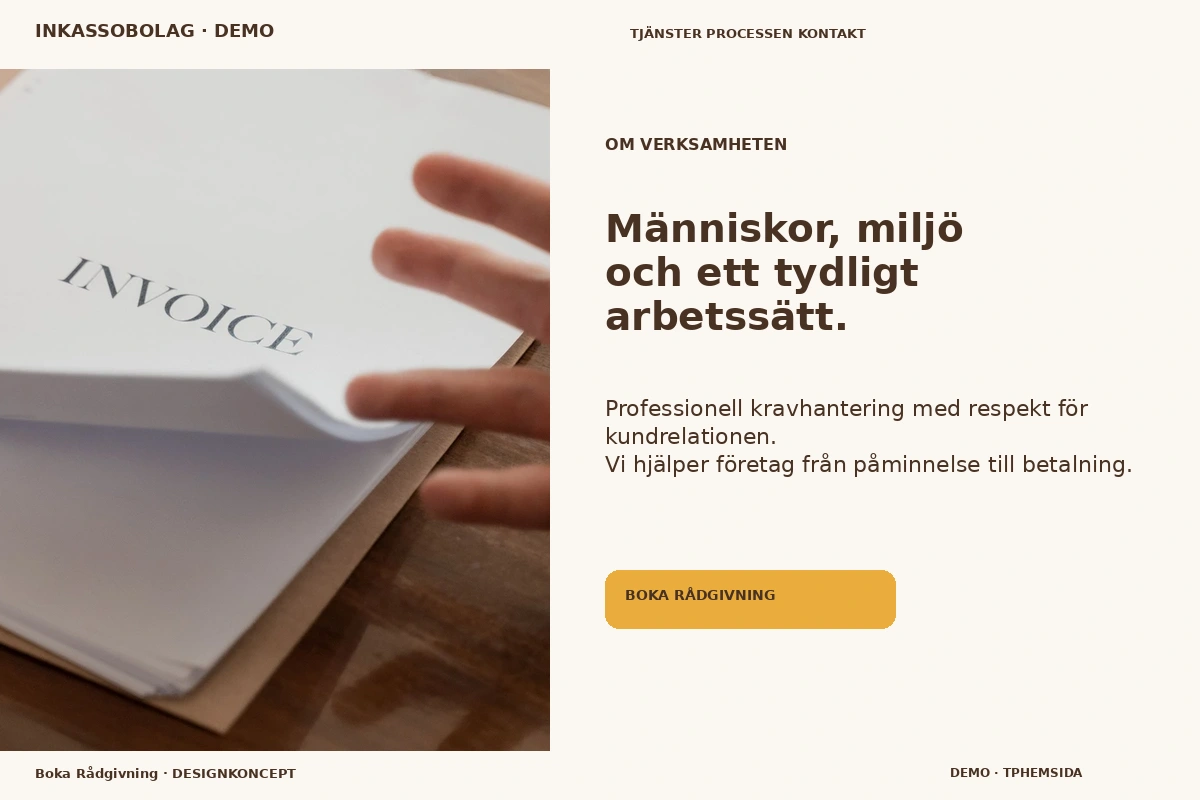 Boka Rådgivning – Om verksamheten för inkassobolag