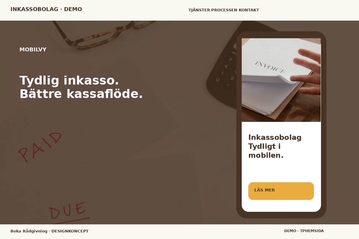 Boka Rådgivning – Mobilvy för inkassobolag