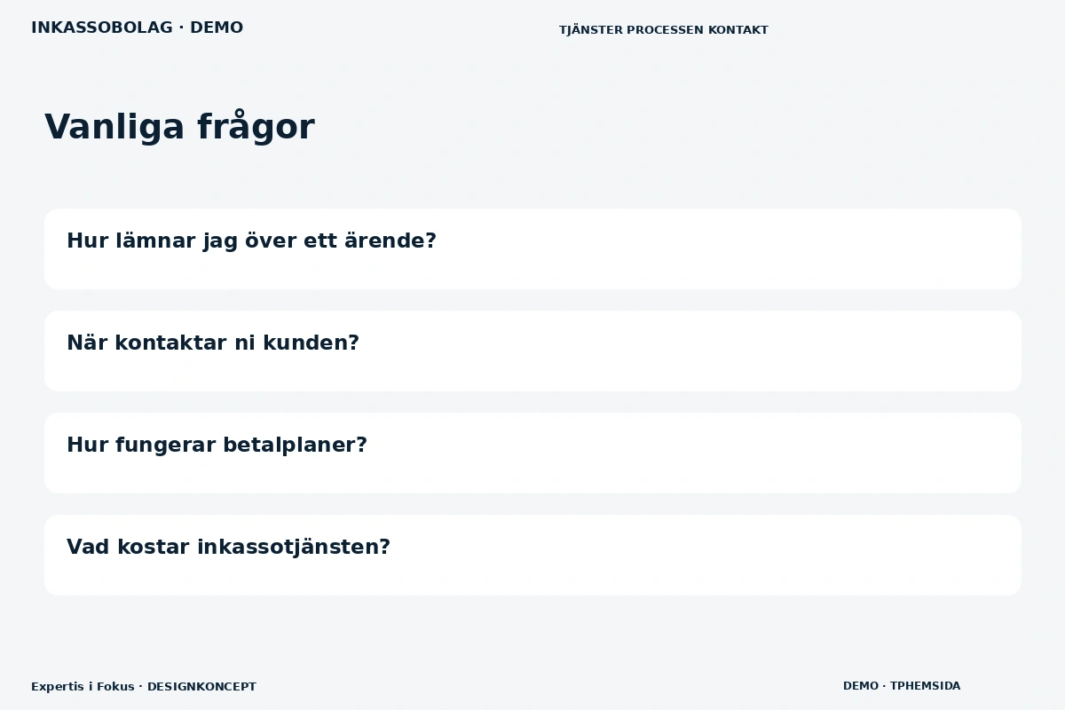Expertis i Fokus – Vanliga frågor för inkassobolag
