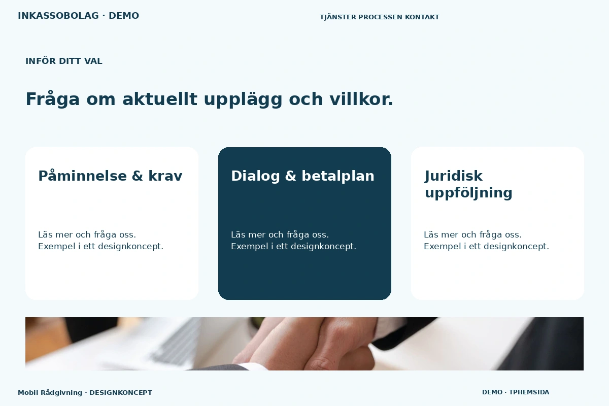 Mobil Rådgivning – Alternativ & villkor för inkassobolag