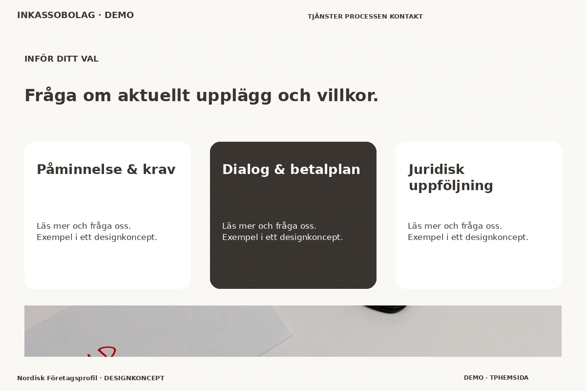 Nordisk Företagsprofil – Alternativ & villkor för inkassobolag