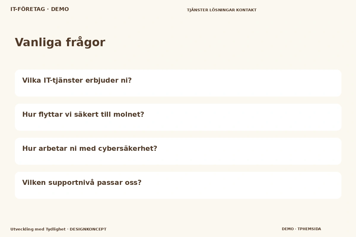 Utveckling med Tydlighet – Vanliga frågor för it-företag