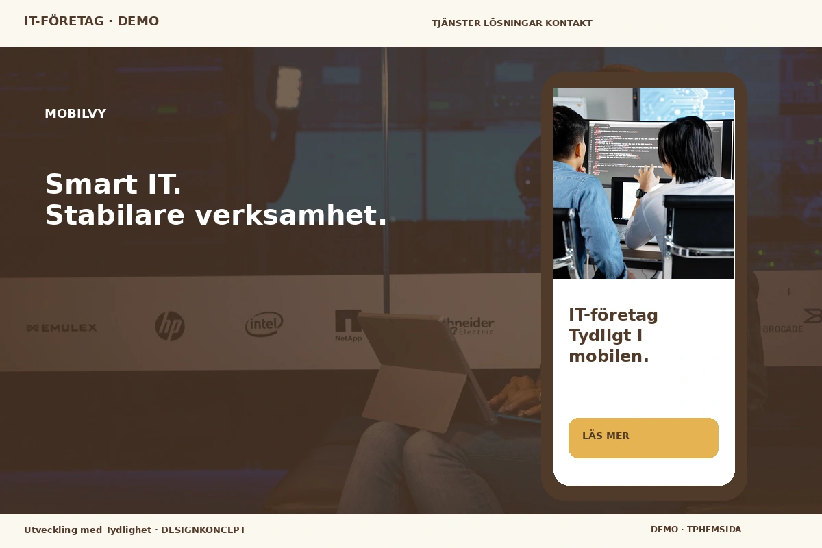 Utveckling med Tydlighet – Mobilvy för it-företag