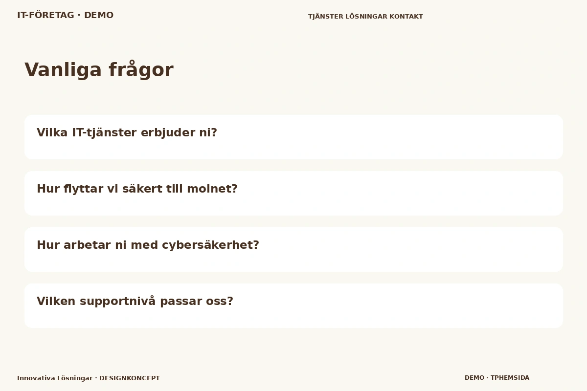 Innovativa Lösningar – Vanliga frågor för it-företag
