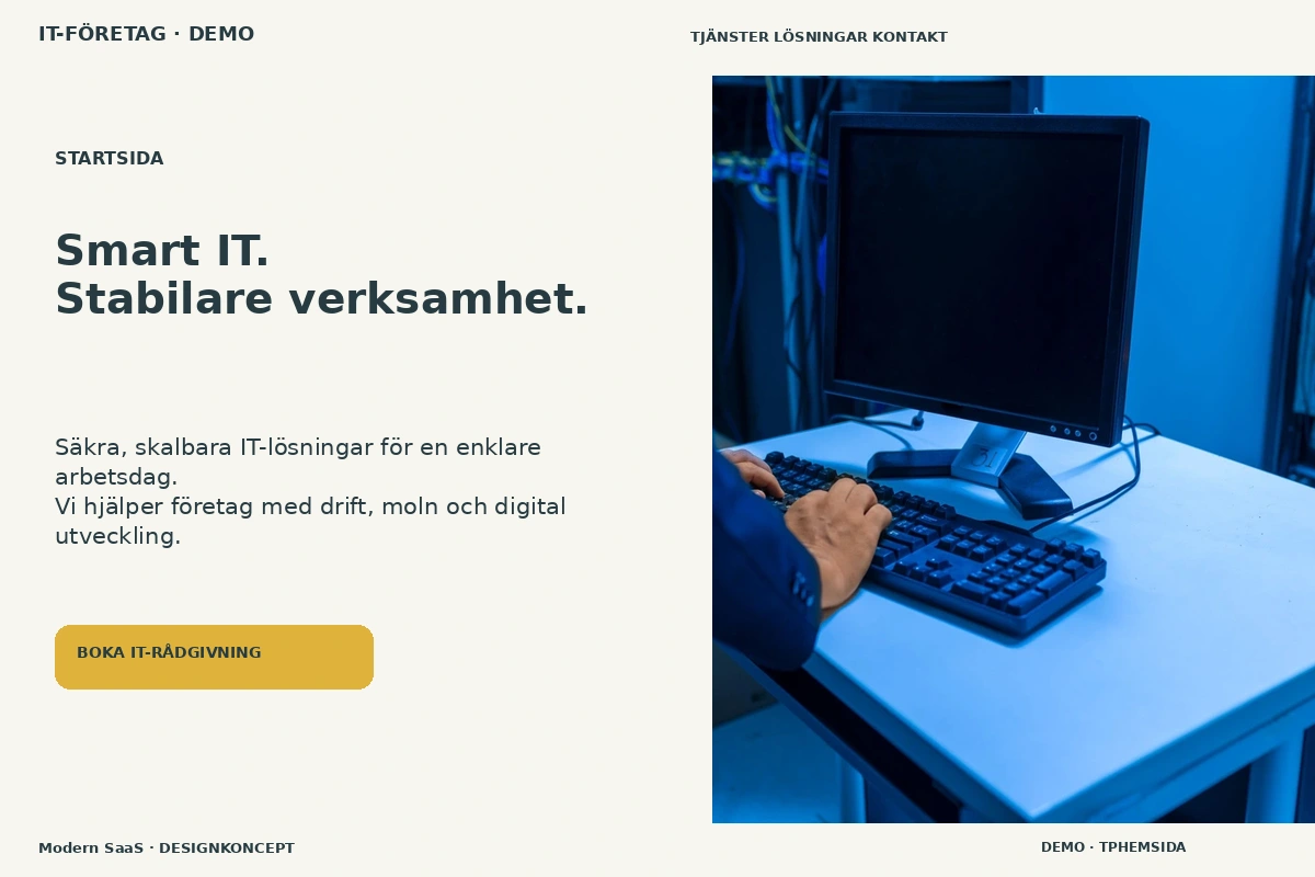 Modern SaaS – Startsida för it-företag