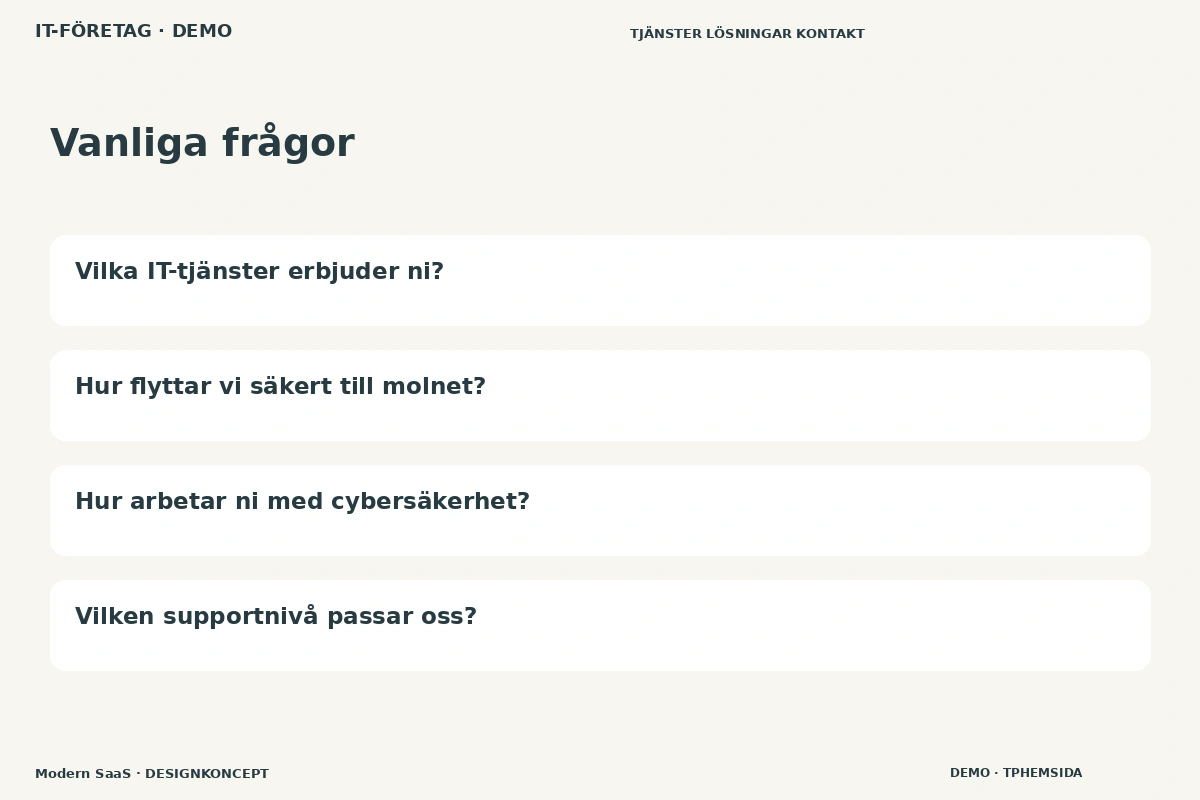 Modern SaaS – Vanliga frågor för it-företag
