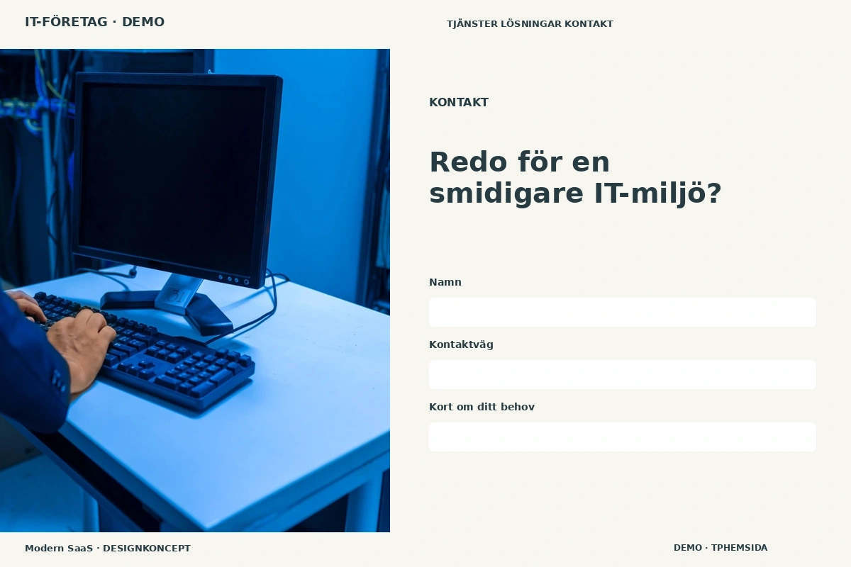 Modern SaaS – Kontakt för it-företag