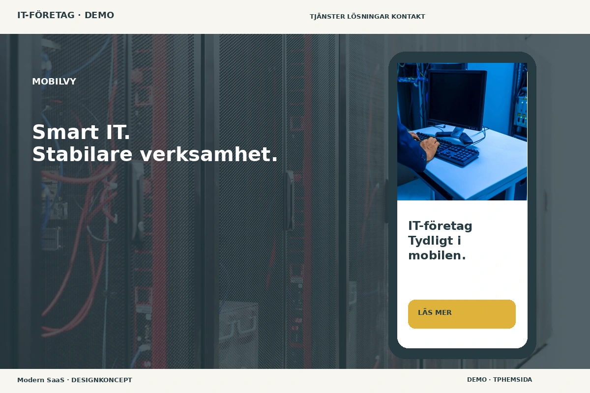 Modern SaaS – Mobilvy för it-företag