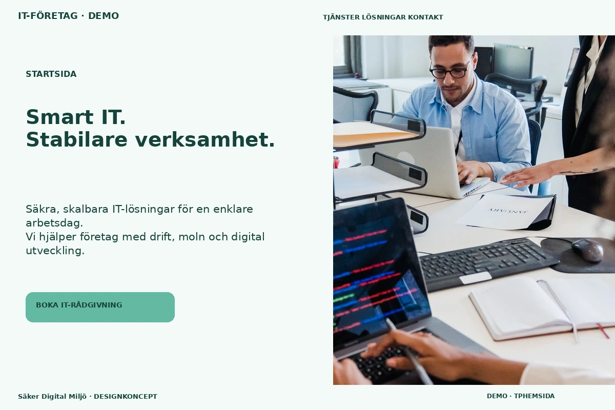 Säker Digital Miljö – Startsida för it-företag