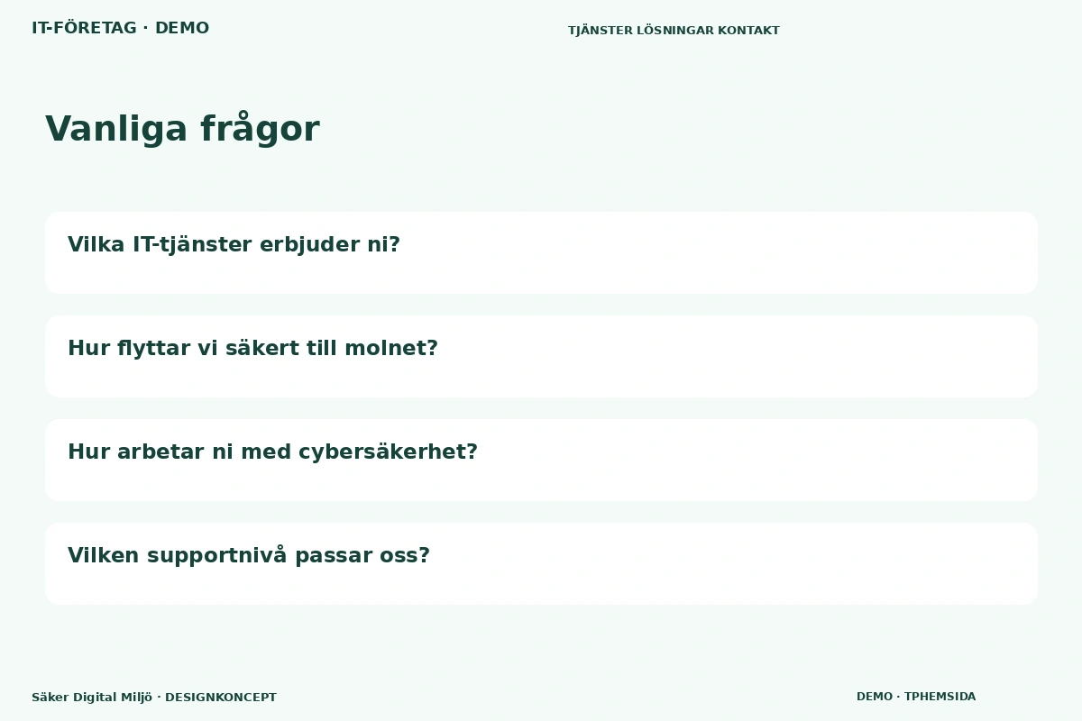 Säker Digital Miljö – Vanliga frågor för it-företag