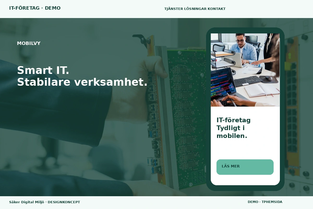 Säker Digital Miljö – Mobilvy för it-företag