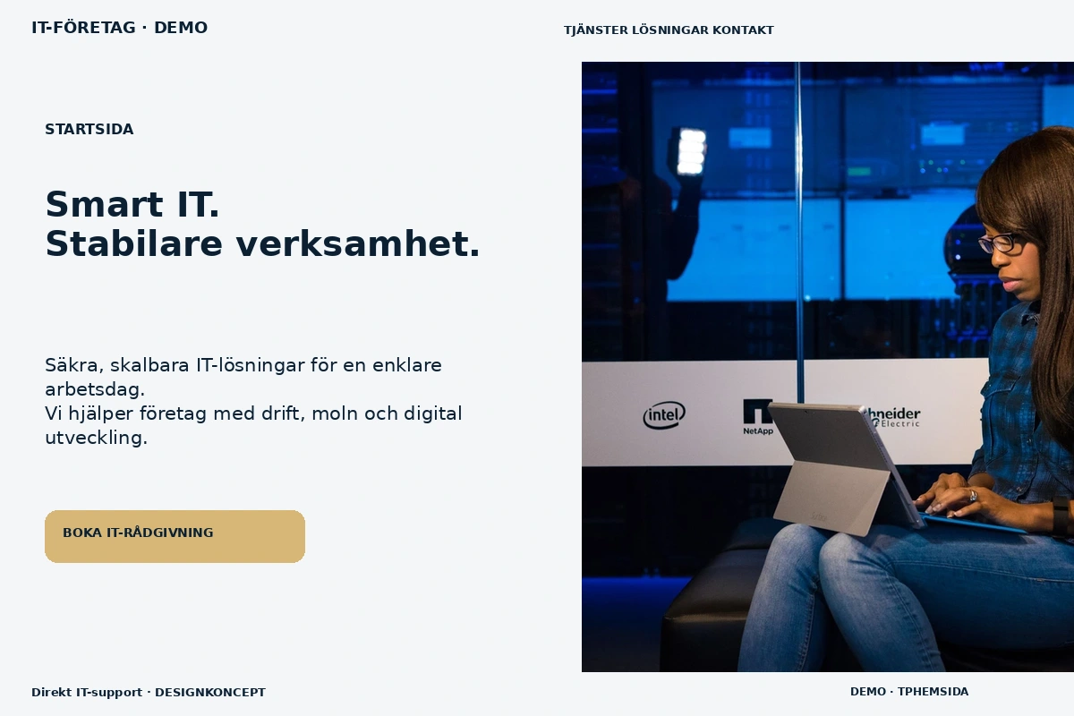 Direkt IT-support – Startsida för it-företag