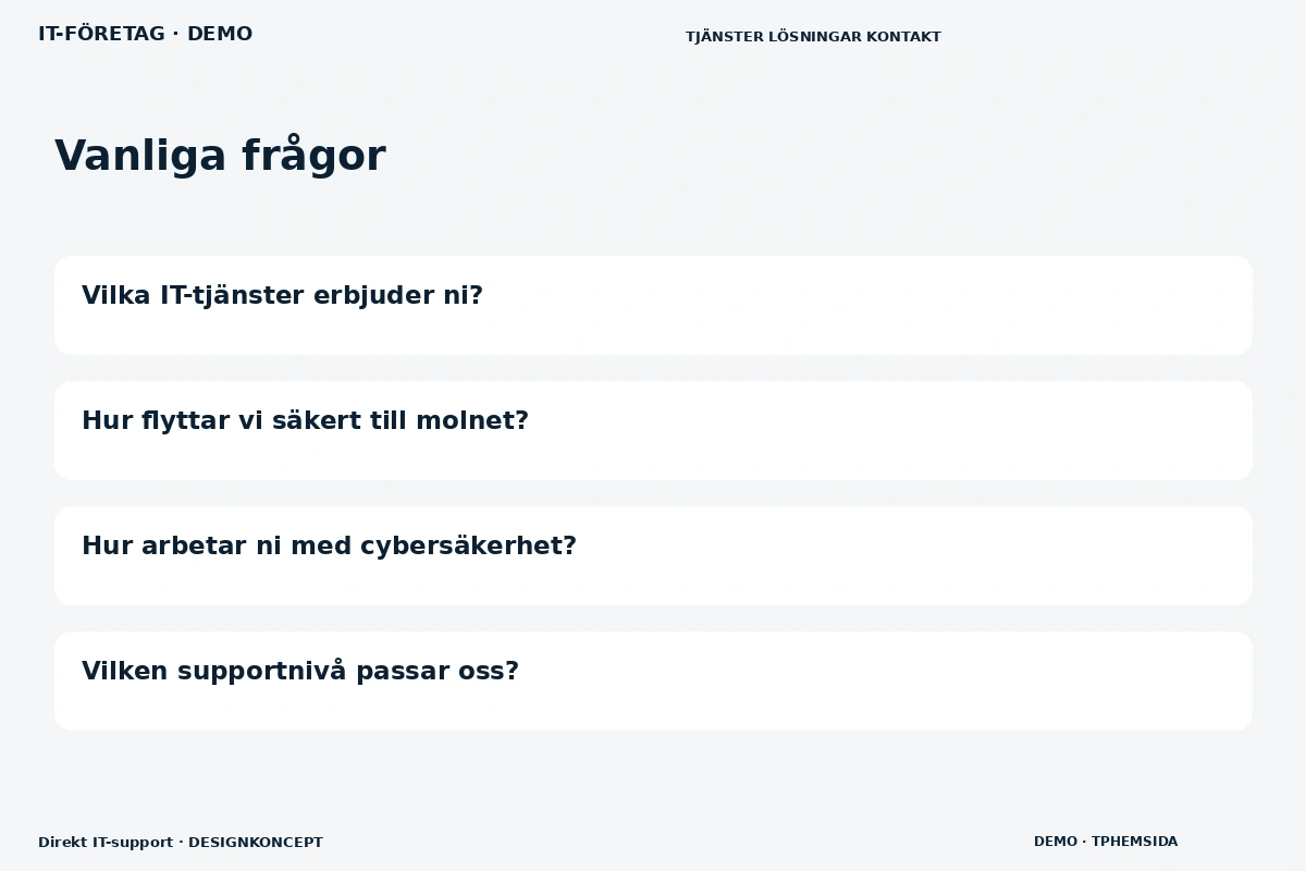 Direkt IT-support – Vanliga frågor för it-företag