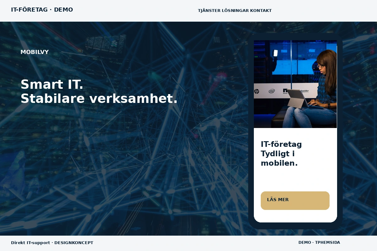 Direkt IT-support – Mobilvy för it-företag