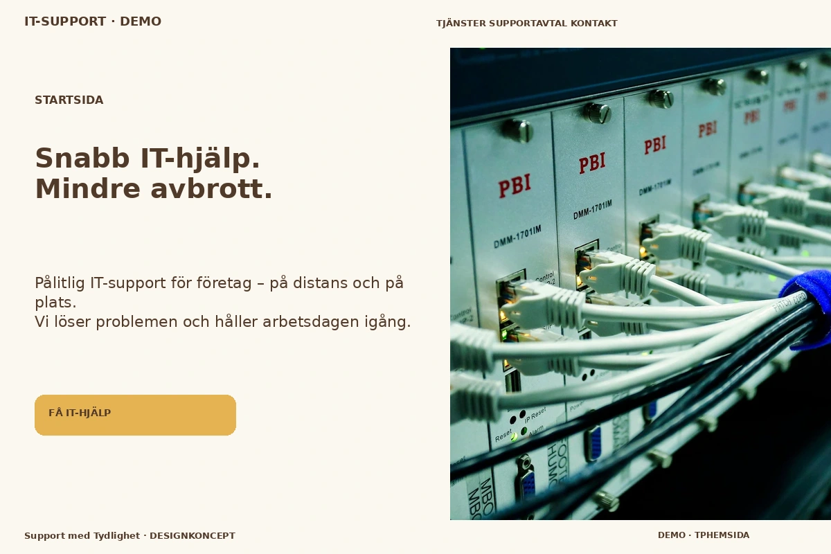 Support med Tydlighet – Startsida för it-support