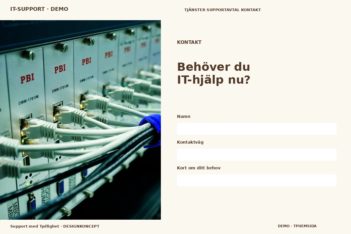 Support med Tydlighet – Kontakt för it-support