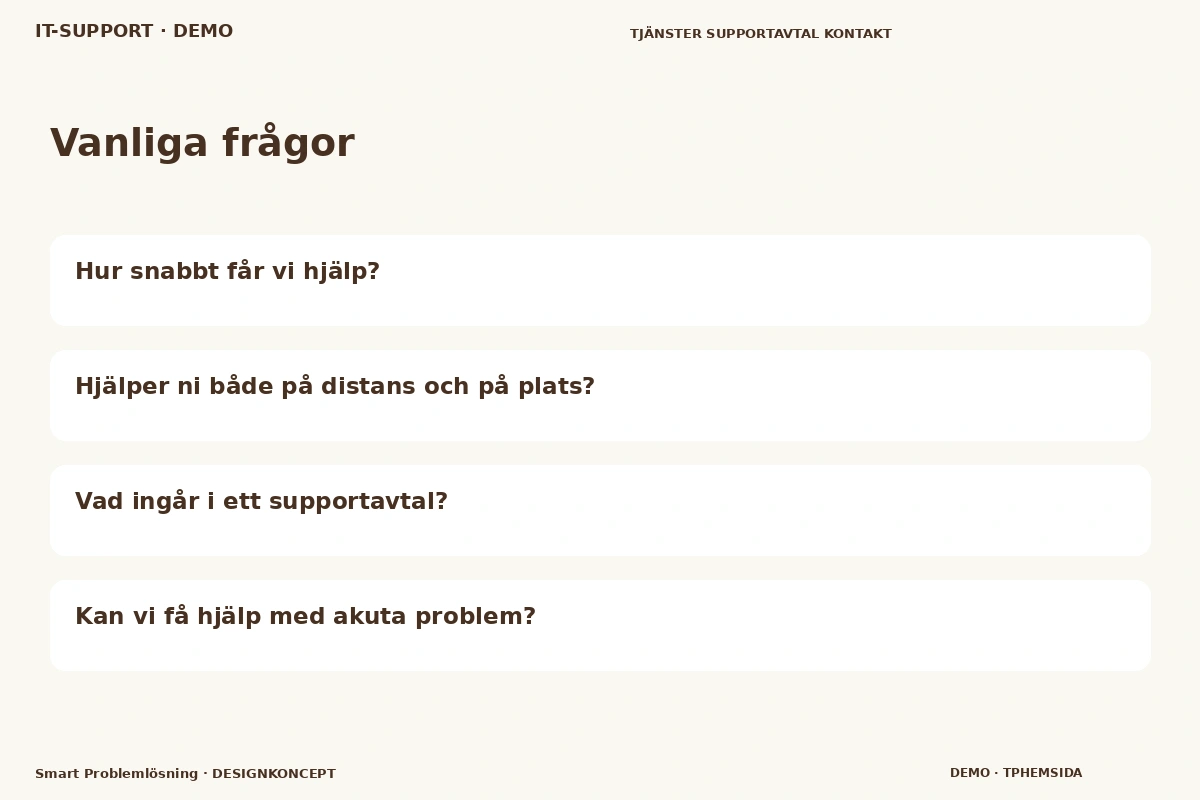 Smart Problemlösning – Vanliga frågor för it-support