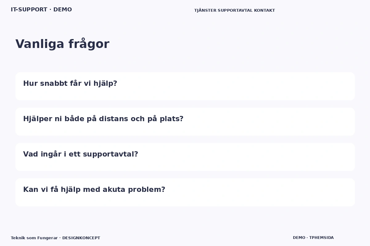 Teknik som Fungerar – Vanliga frågor för it-support