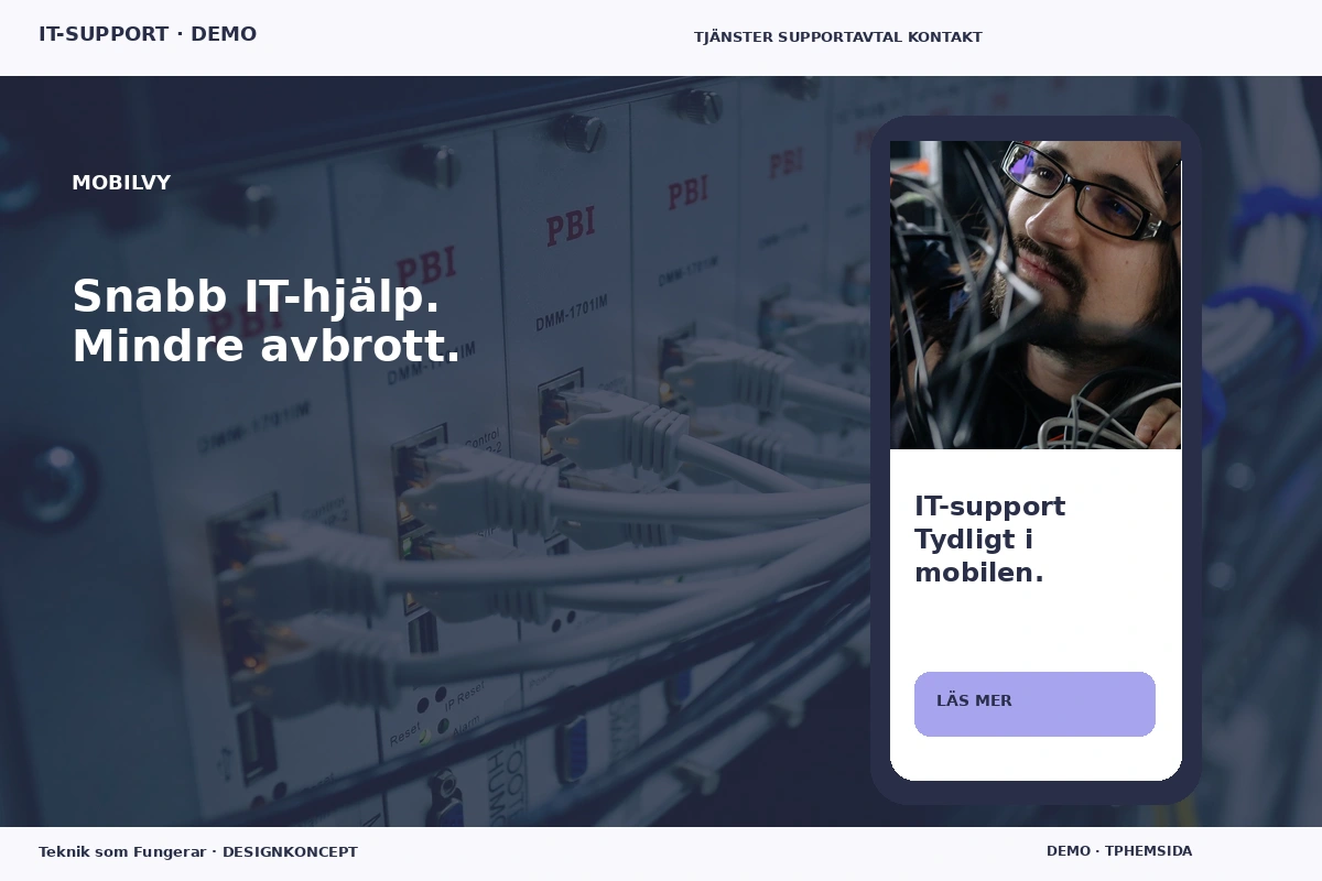Teknik som Fungerar – Mobilvy för it-support