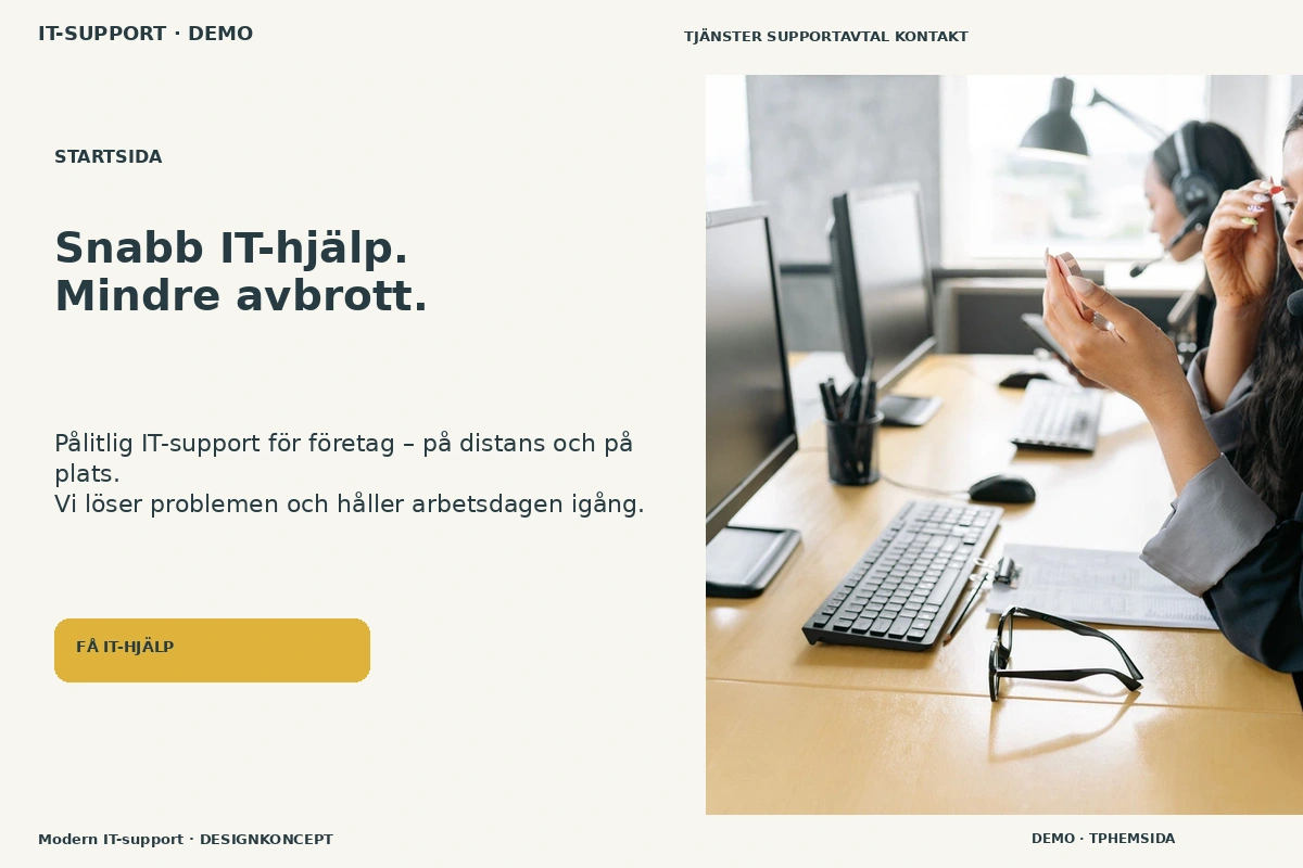 Modern IT-support – Startsida för it-support