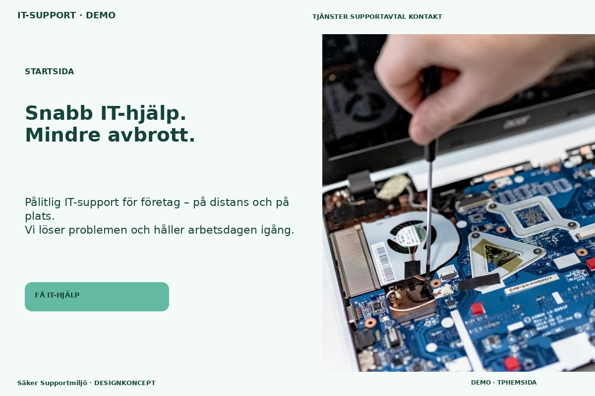 Säker Supportmiljö – Startsida för it-support