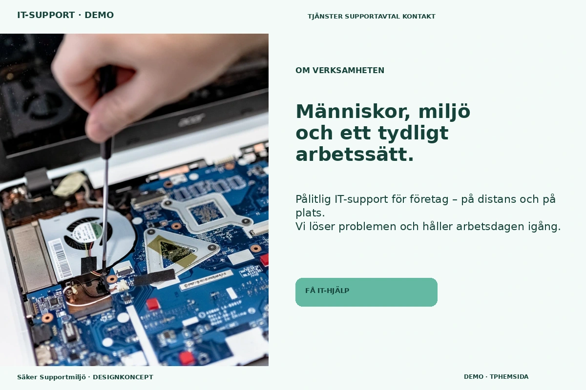 Säker Supportmiljö – Om verksamheten för it-support