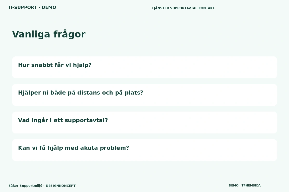 Säker Supportmiljö – Vanliga frågor för it-support