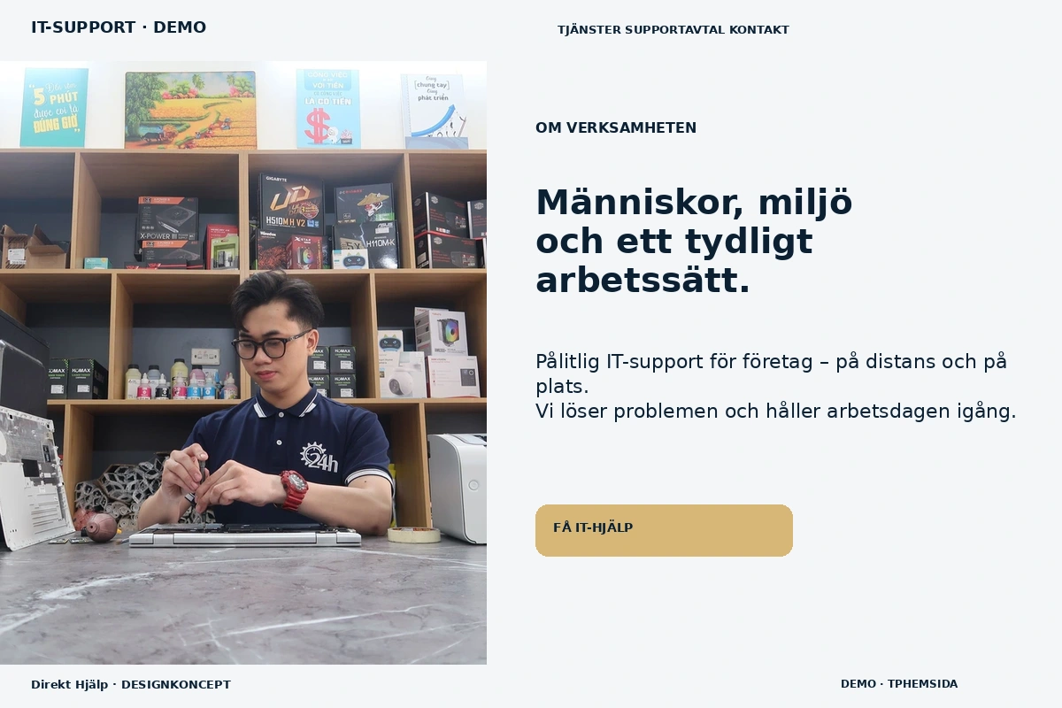 Direkt Hjälp – Om verksamheten för it-support