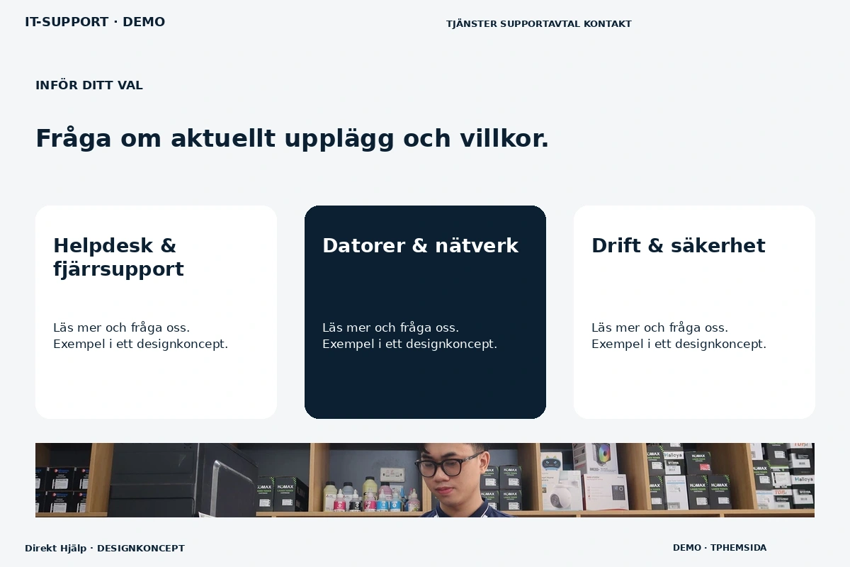 Direkt Hjälp – Alternativ & villkor för it-support