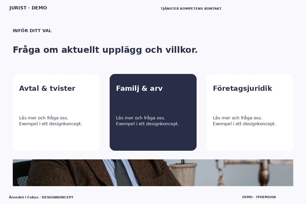 Ärendet i Fokus – Alternativ & villkor för jurist