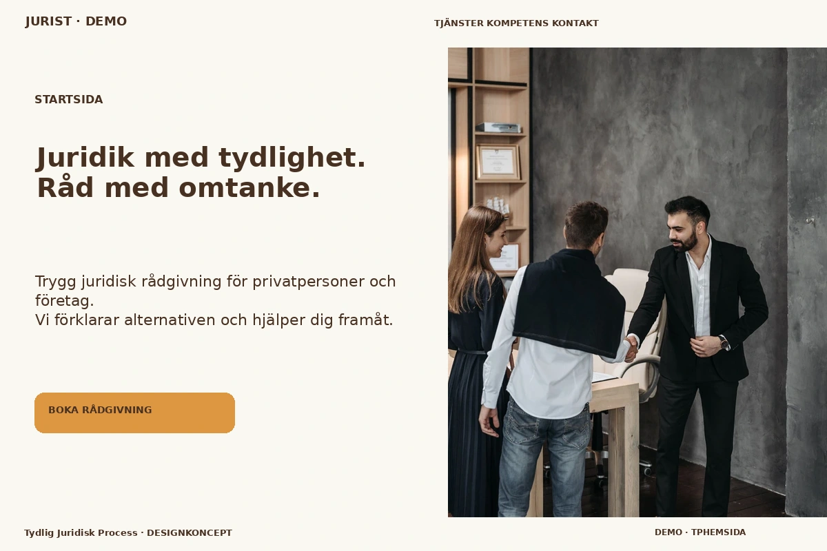 Tydlig Juridisk Process – Startsida för jurist