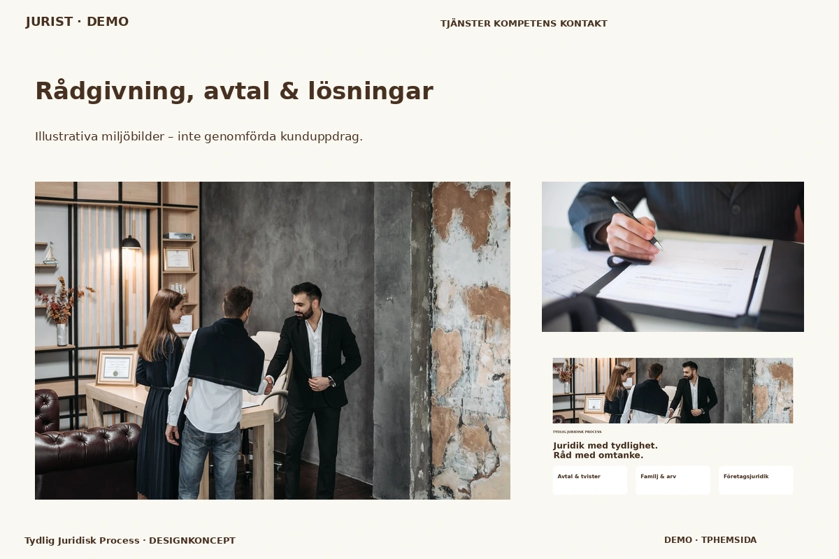 Tydlig Juridisk Process – Rådgivning, avtal & lösningar för jurist
