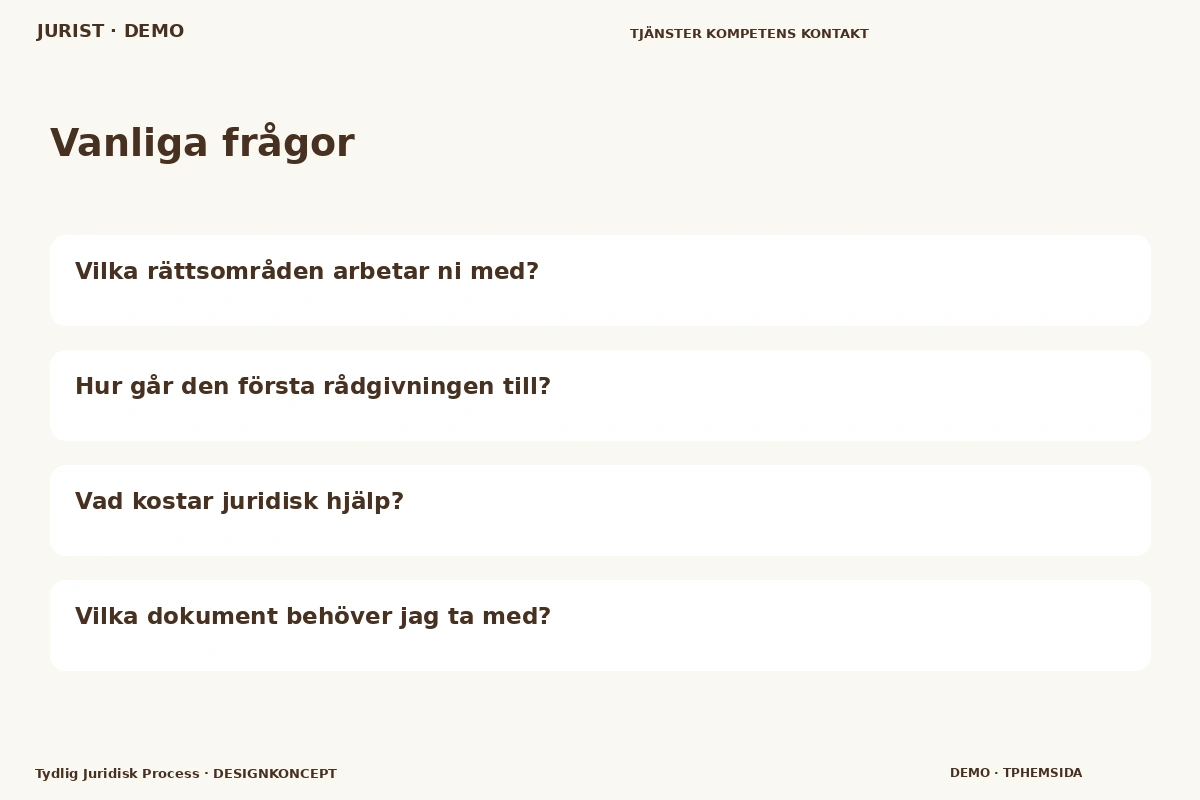 Tydlig Juridisk Process – Vanliga frågor för jurist