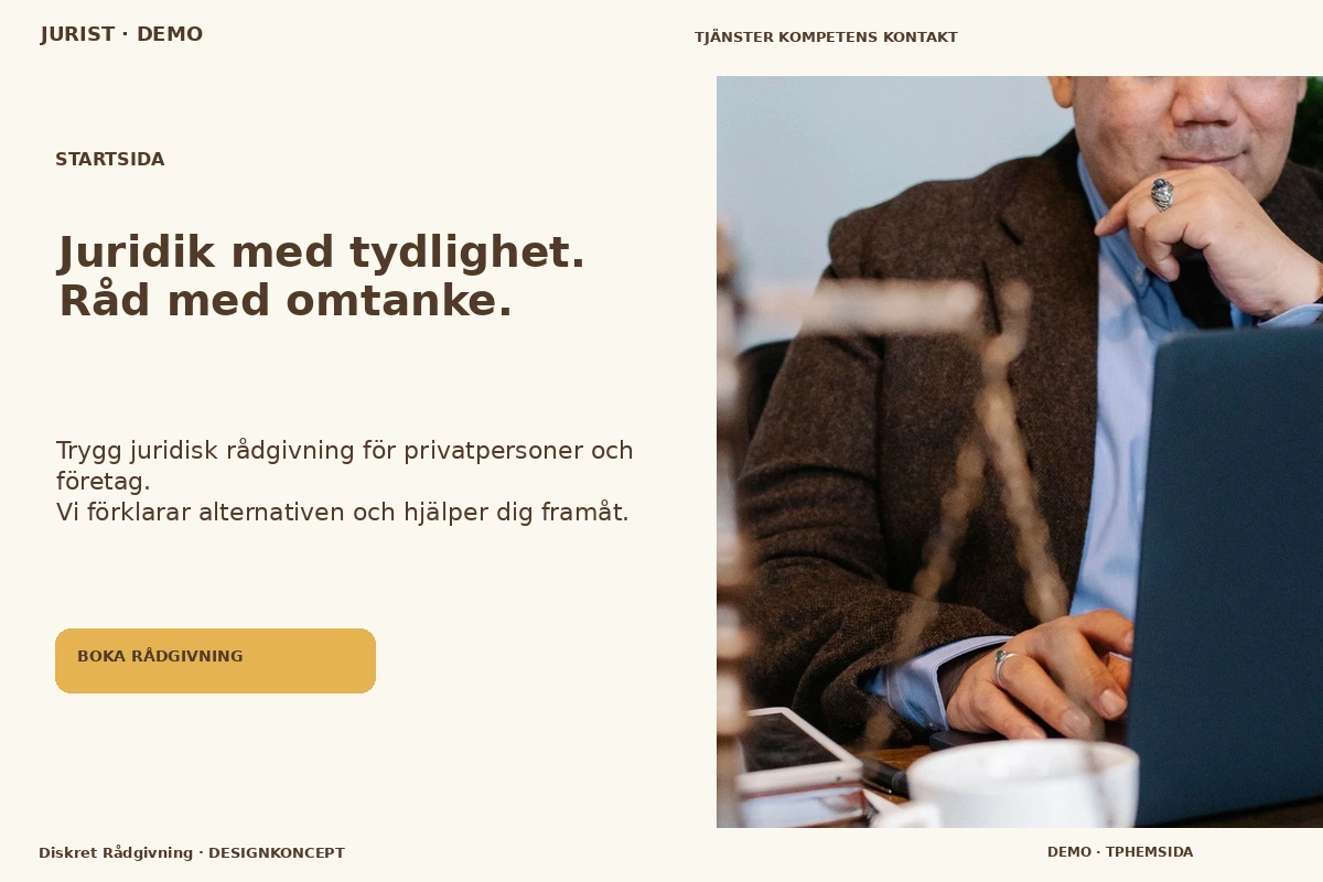 Diskret Rådgivning – Startsida för jurist