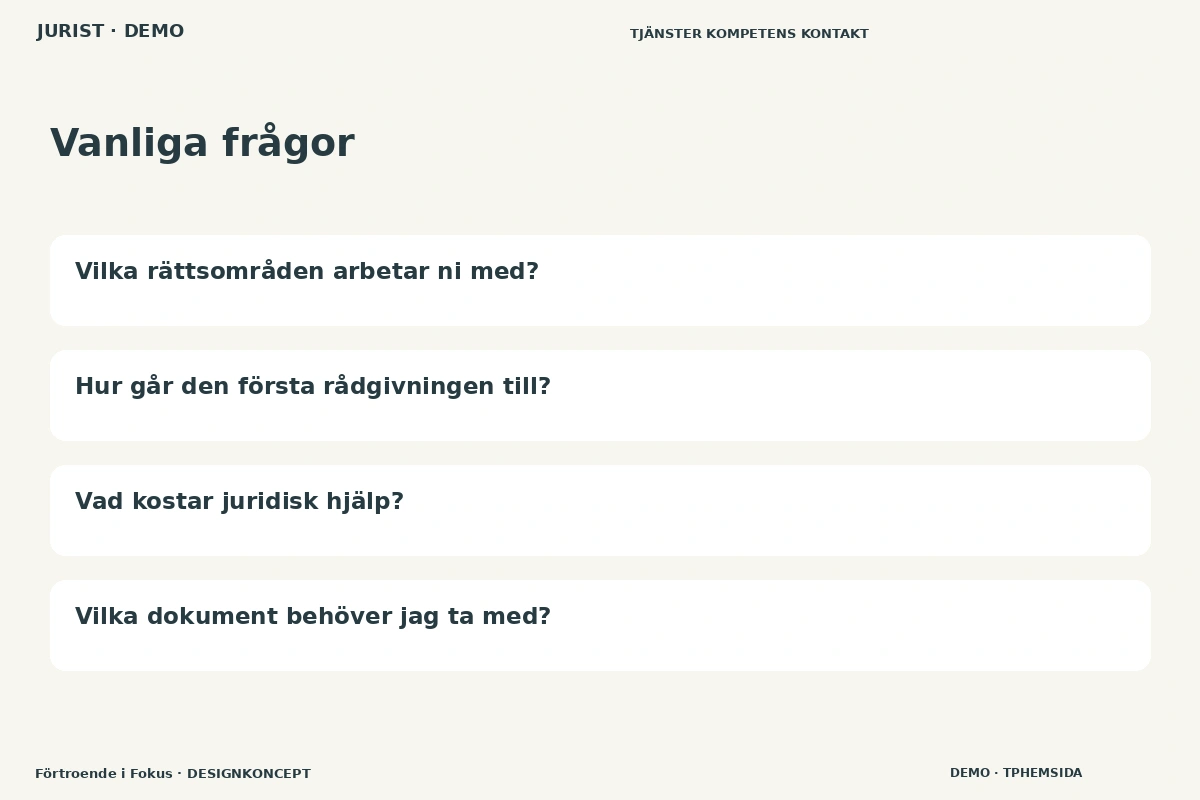 Förtroende i Fokus – Vanliga frågor för jurist