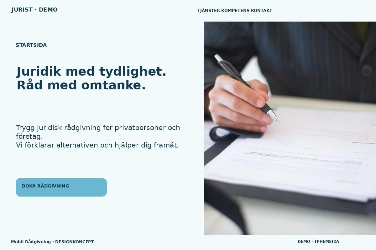 Mobil Rådgivning – Startsida för jurist