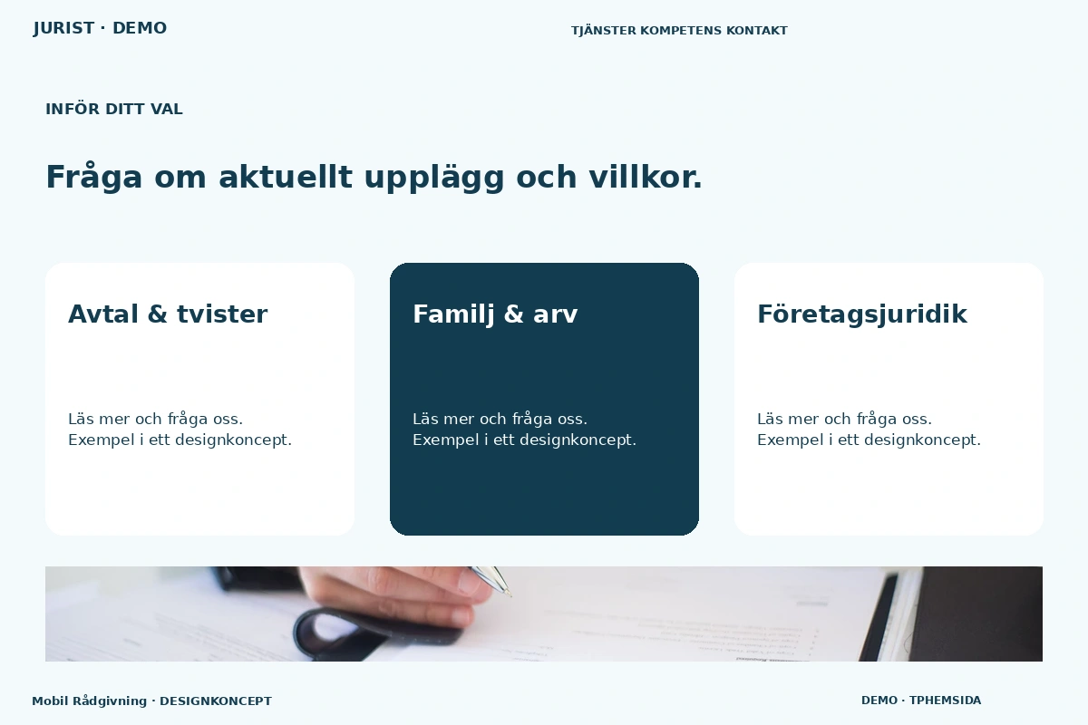 Mobil Rådgivning – Alternativ & villkor för jurist
