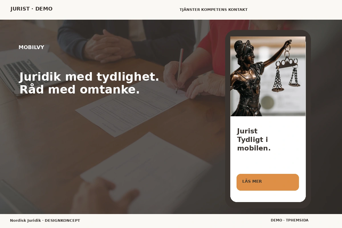 Nordisk Juridik – Mobilvy för jurist