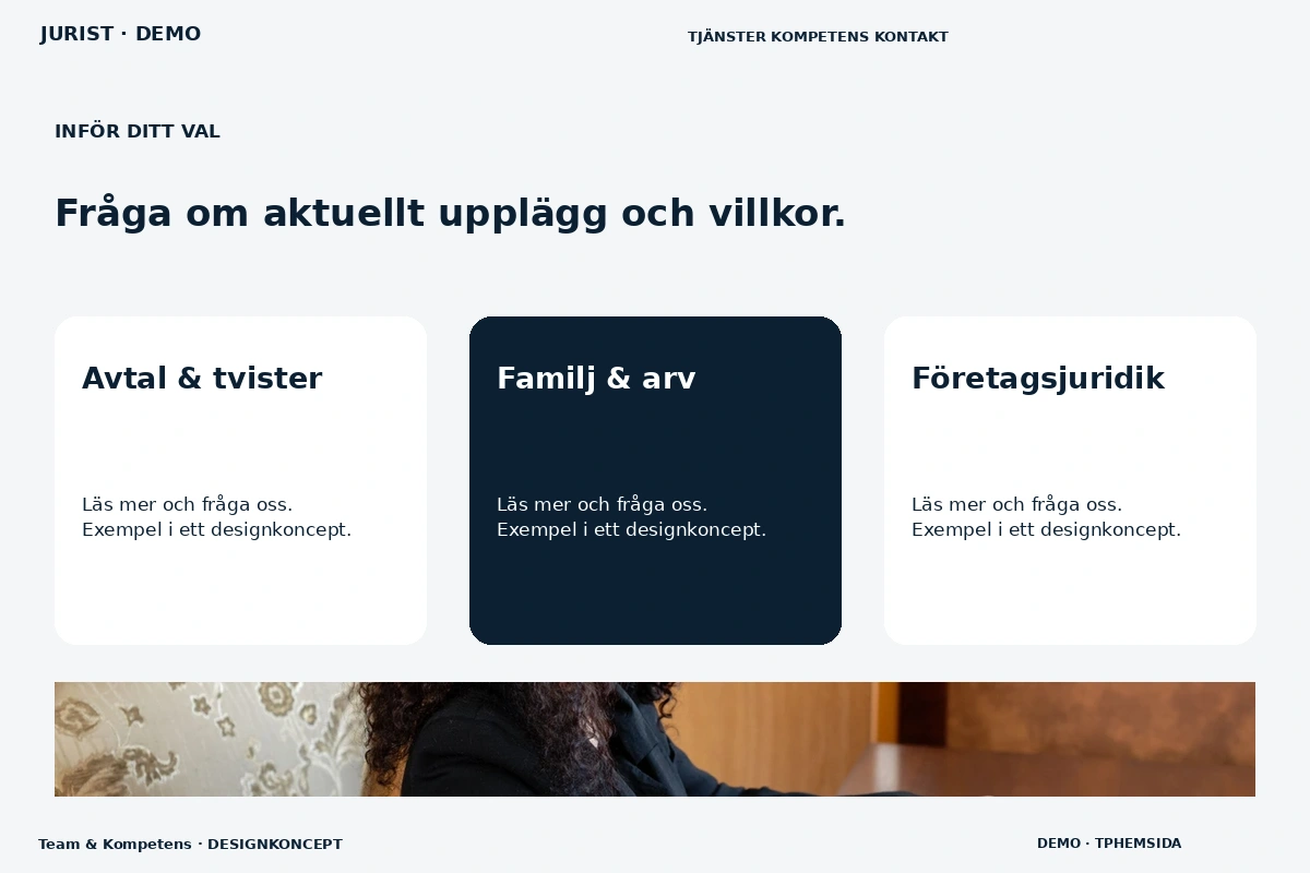 Team & Kompetens – Alternativ & villkor för jurist