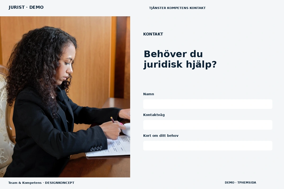 Team & Kompetens – Kontakt för jurist