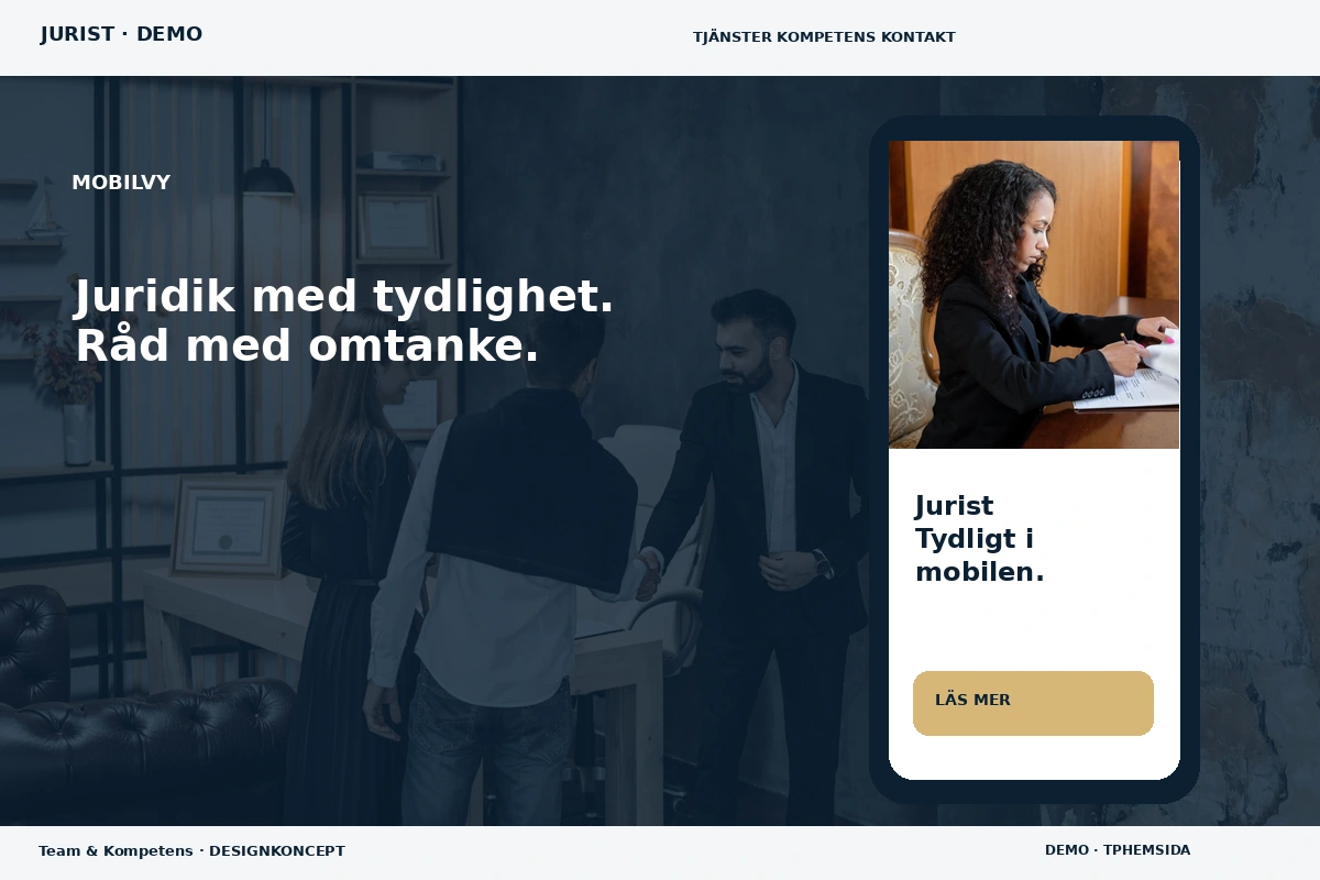 Team & Kompetens – Mobilvy för jurist